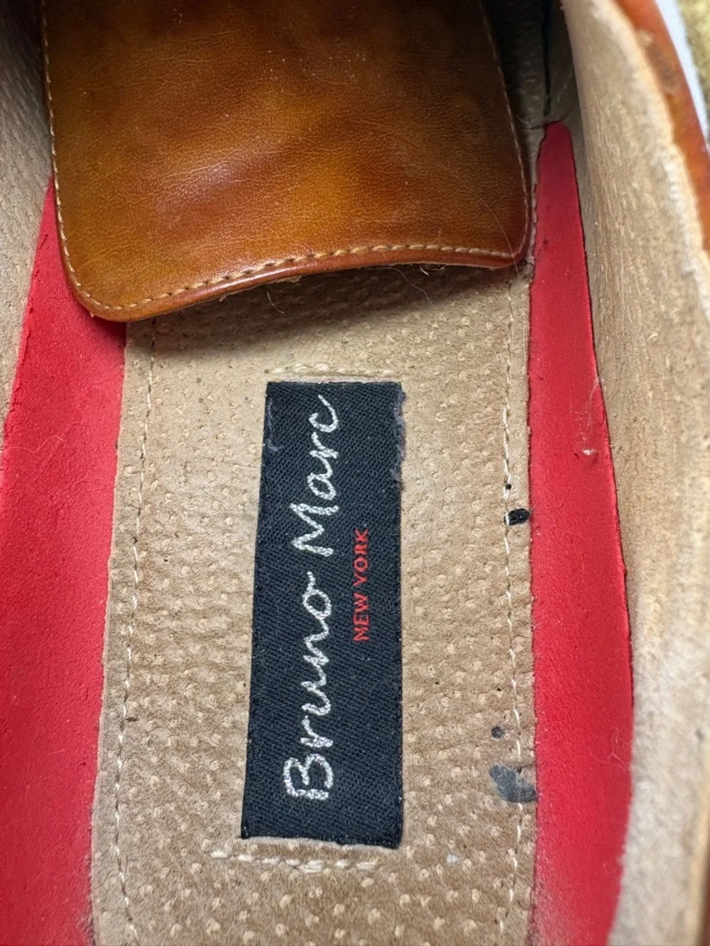 Bruno Marc Men's Brown Leather Wingtip Derbys with Perforated Toe Size 8
